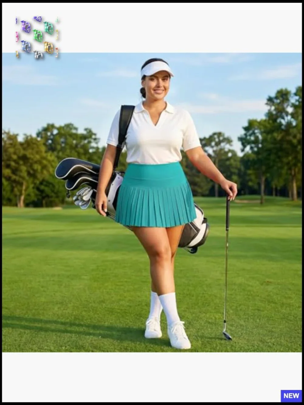 Plus Size Pleated Tennis Skirt with Pockets High Waisted Athletic Golf Skort